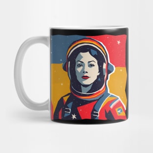 Female Astronaut Illustration - Vibrant Space Art Mug